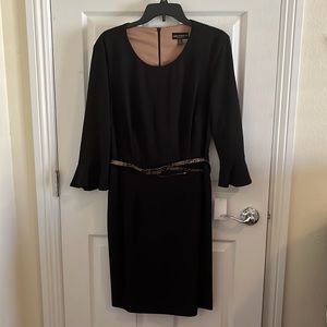 Black Dress with Belt from Connected Apparel size 14 Never Worn
